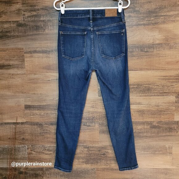 Madewell Jeans 28 Skinny 10" High Rise Medium Dark Wash Tummy Control Slimming - Picture 2 of 10